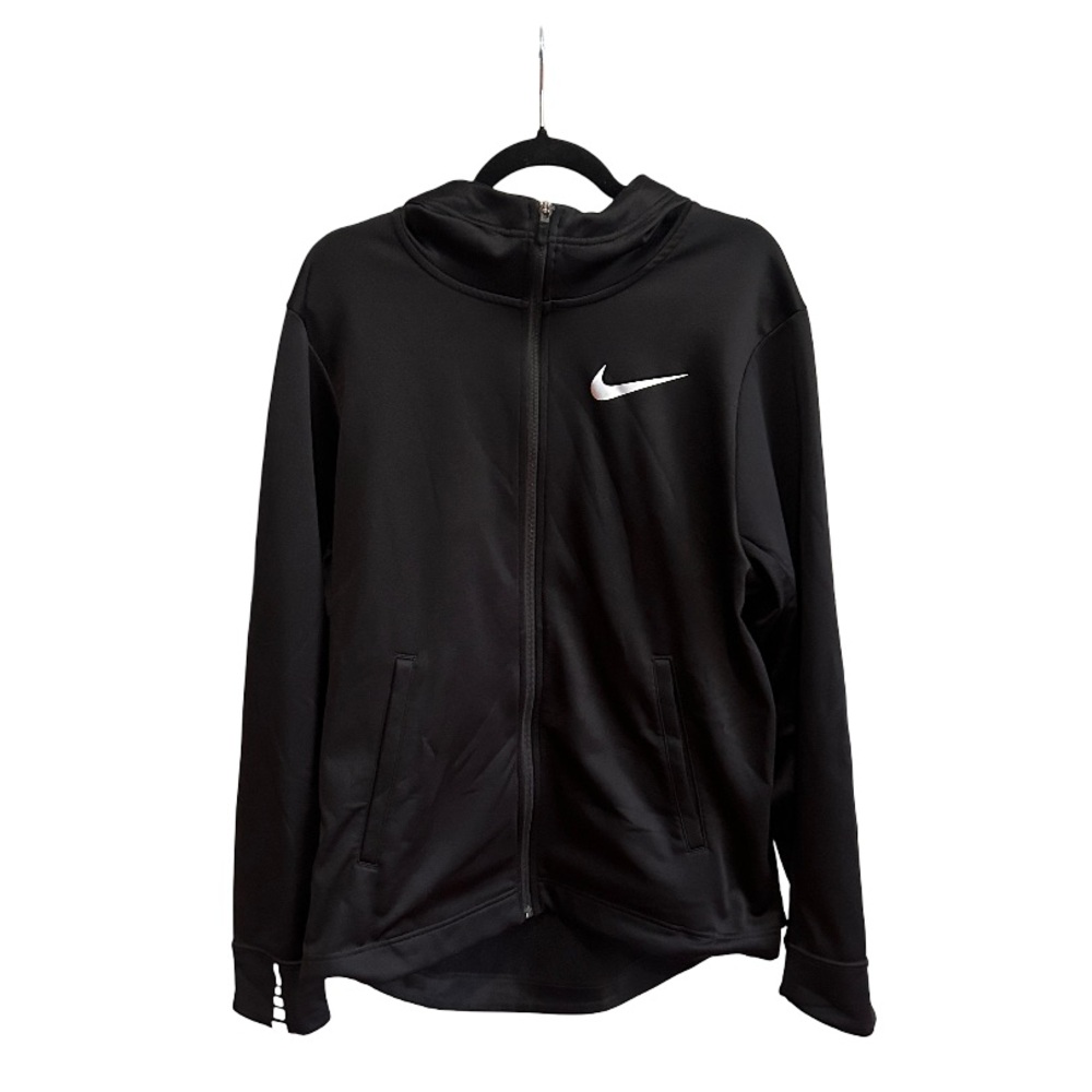 Nike Black Full-Zip Hoodie with White Logo